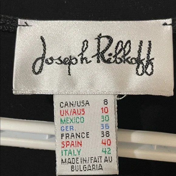 Joseph Ribkoff Black V-Neck Asymmetric Draped Tunic Size 8 - Picture 5 of 8